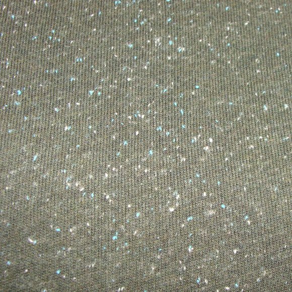 ANN TAYLOR LOFT Olive Green & Aqua Flecked KEYHOLE Back SWEATER Sz SMALL - Picture 2 of 7